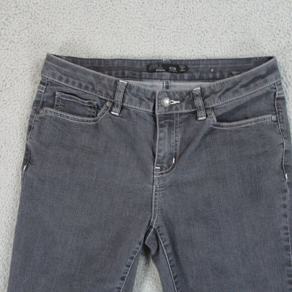 PrAna Jeans Womens 28 Gray Low Rise Straight Skinny Stretch Hike Outdoors 30x29 - Picture 5 of 14